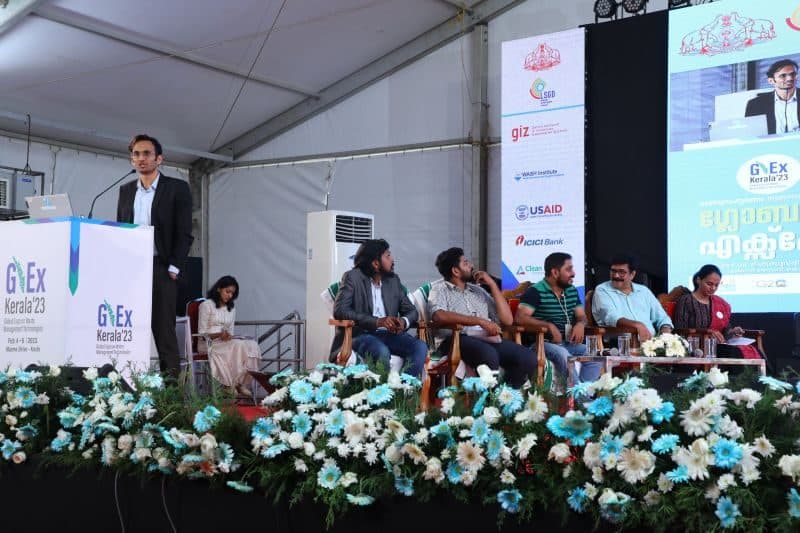 Zewa on a panel at an expo stage